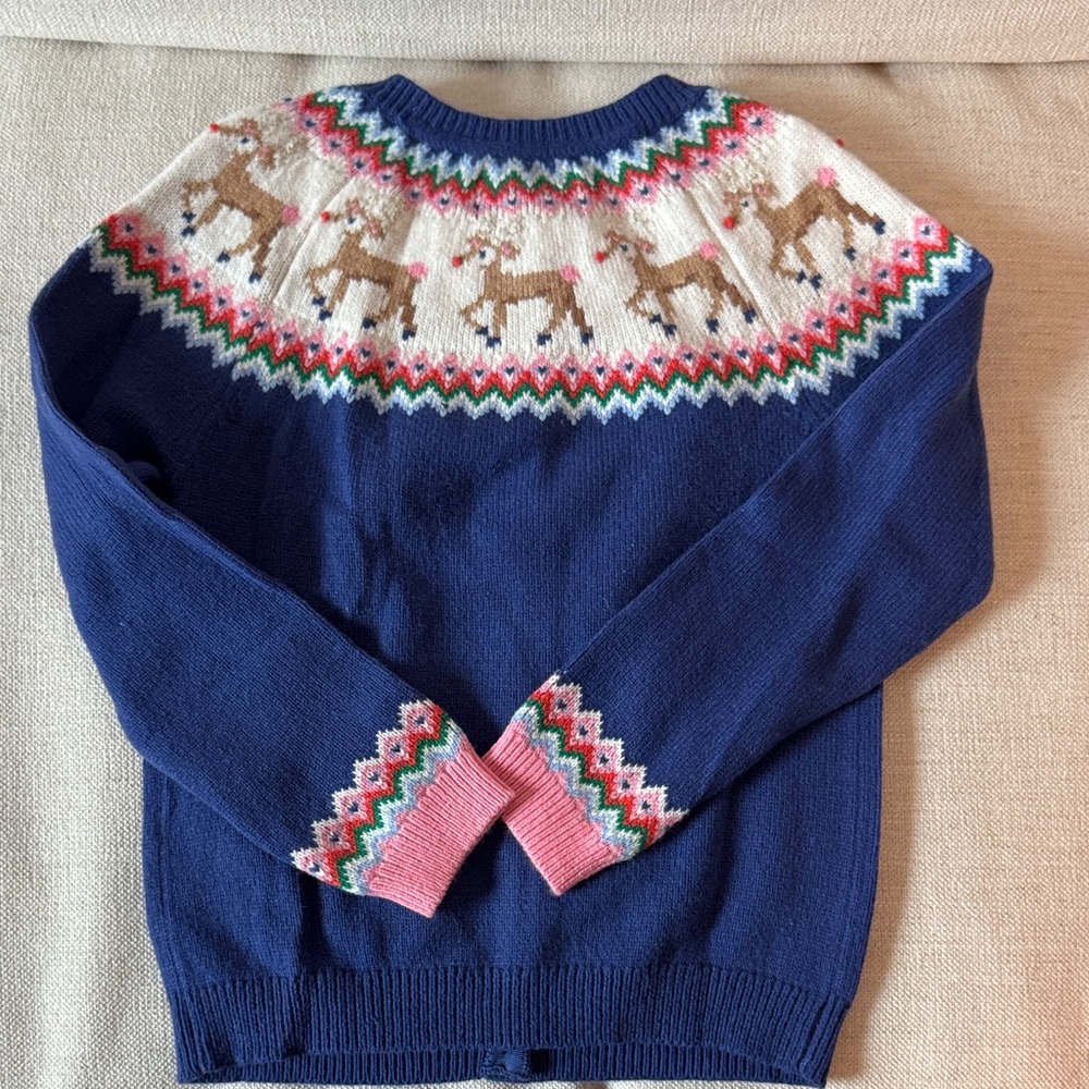 Mini Boden Reindeer Fair Isle Cardigan - Picture 4 of 4